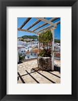 Framed Spain, Andalusia, Cadiz Province Potted plants Overlooking Rooftops