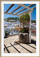 Framed Spain, Andalusia, Cadiz Province Potted plants Overlooking Rooftops