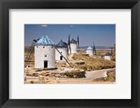 Framed Spain, Castile-La Mancha, Toledo, Consuegra La Mancha windmills
