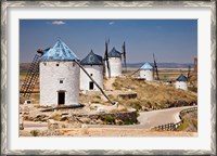 Framed Spain, Castile-La Mancha, Toledo, Consuegra La Mancha windmills