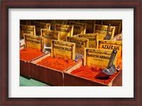 Framed Spain, Granada Spices for sale at an outdoor market in Granada
