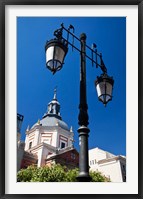 Framed Spain, Madrid Lamppost and the dome of the Las Calatravas Church
