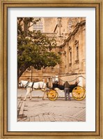 Framed Spain, Seville, Horse carriage, Plaza del Triunfo