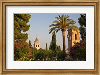 Framed Generalife gardens in the Alhambra Grounds, Granada, Spain