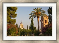 Framed Generalife gardens in the Alhambra Grounds, Granada, Spain