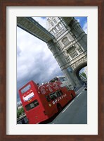 Framed Tower Bridge with Double-Decker Bus, London, England