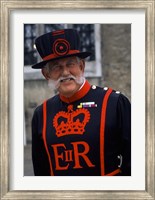 Framed Beefeater in Costume at the Tower of London, London, England