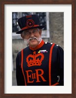 Framed Beefeater in Costume at the Tower of London, London, England