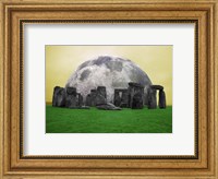 Framed Full Moon over Stonehenge, England