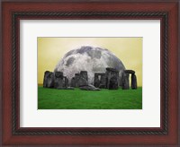 Framed Full Moon over Stonehenge, England