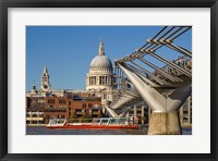 Framed Millennium Bridge, St Pauls Cathedral, London, England