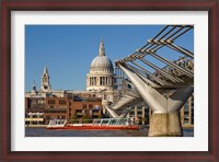 Framed Millennium Bridge, St Pauls Cathedral, London, England