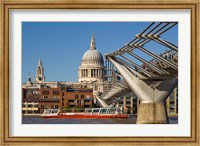 Framed Millennium Bridge, St Pauls Cathedral, London, England