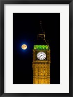 Framed London, Big Ben Clock tower, the moon