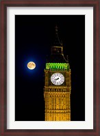 Framed London, Big Ben Clock tower, the moon