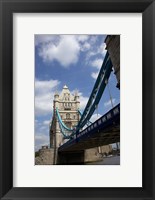 Framed Tower Bridge over the Thames River in London, England