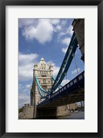 Framed Tower Bridge over the Thames River in London, England