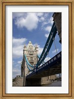 Framed Tower Bridge over the Thames River in London, England