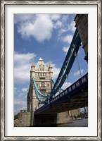 Framed Tower Bridge over the Thames River in London, England