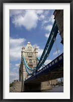 Framed Tower Bridge over the Thames River in London, England