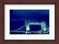 Framed Tower Bridge Spanning the River Thames in London, England
