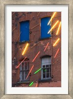 Framed Warehouse Decorated with Neon Art, Southbank, London, England