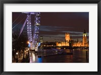 Framed Houses of Parliament and London Eye, London, England