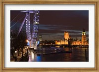 Framed Houses of Parliament and London Eye, London, England