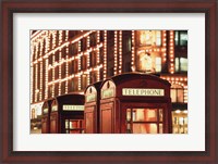 Framed Lit Telephone booth at Harrods, Knightsbridge, London, England