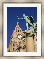 Framed Liver Building and Statue, Liverpool, Merseyside, England