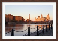 Framed Liver Building from Albert Dock, Liverpool, Merseyside, England
