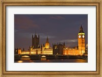 Framed Big Ben and the Houses of Parliament, London, England