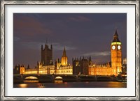 Framed Big Ben and the Houses of Parliament, London, England