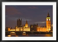 Framed Big Ben and the Houses of Parliament, London, England