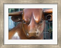 Framed Statue of a Bull, Bull Ring, Birmingham, England