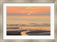 Framed Sunset and beach, Blackpool, England