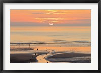 Framed Sunset and beach, Blackpool, England