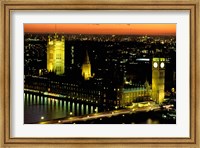 Framed Big Ben and the Houses of Parliament at Dusk, London, England