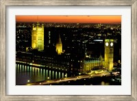 Framed Big Ben and the Houses of Parliament at Dusk, London, England