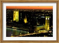 Framed Big Ben and the Houses of Parliament at Dusk, London, England