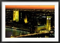 Framed Big Ben and the Houses of Parliament at Dusk, London, England