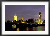 Framed Big Ben and the Houses of Parliament at Night, London, England