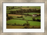 Framed View of Farmlands from Glastonbury Tor, Glastonbury, Somerset, England