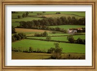 Framed View of Farmlands from Glastonbury Tor, Glastonbury, Somerset, England