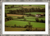 Framed View of Farmlands from Glastonbury Tor, Glastonbury, Somerset, England