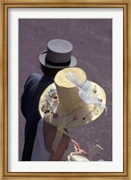 Framed Man and woman wearing hats, Royal Ascot, London, England
