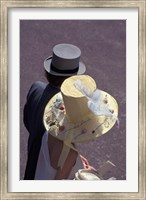 Framed Man and woman wearing hats, Royal Ascot, London, England