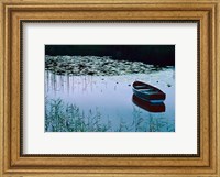Framed Rowboat on Lake Surrounded by Water Lilies, Lake District National Park, England