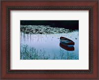 Framed Rowboat on Lake Surrounded by Water Lilies, Lake District National Park, England