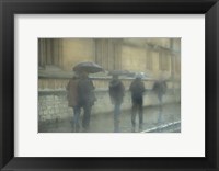 Framed Walking in the rain, Oxford University, England